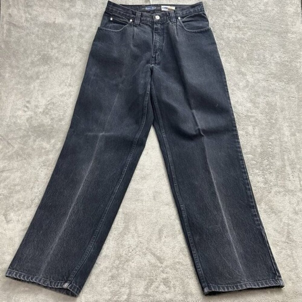 Anchor Blue Baggy Jeans 28x31 Faded Black Loose Wide Leg Skater Grunge Y2K Fades